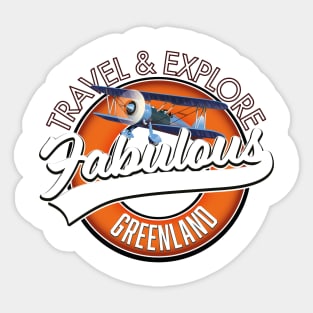 travel explore fabulous Greenland logo Sticker